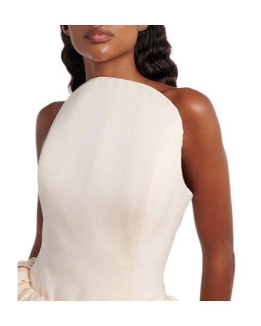 Magda Butrym White Draped Peplum Cotton And Silk Midi Dress