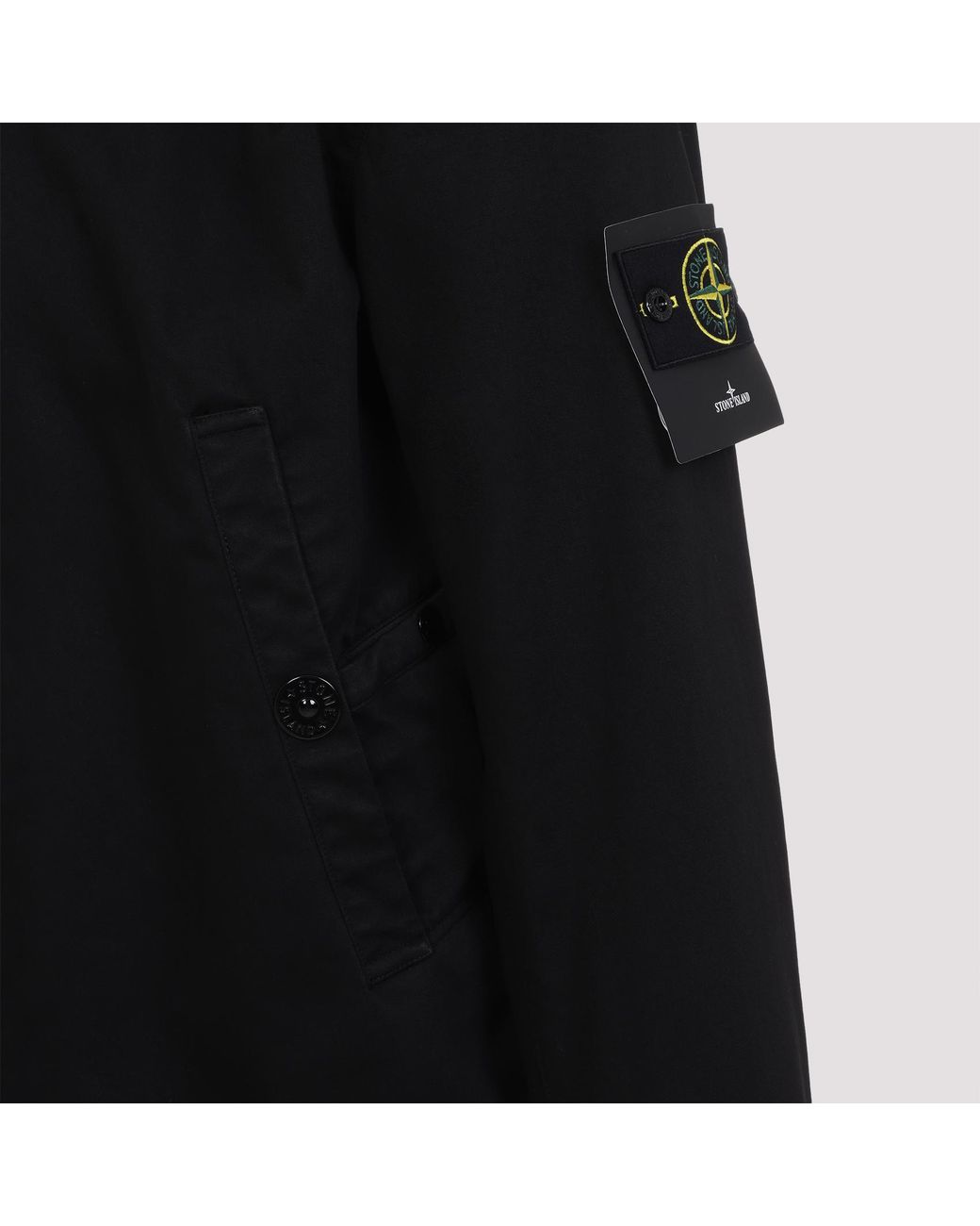 Stone Island Black Compass Patch High-Neck Bomber Jacket for men
