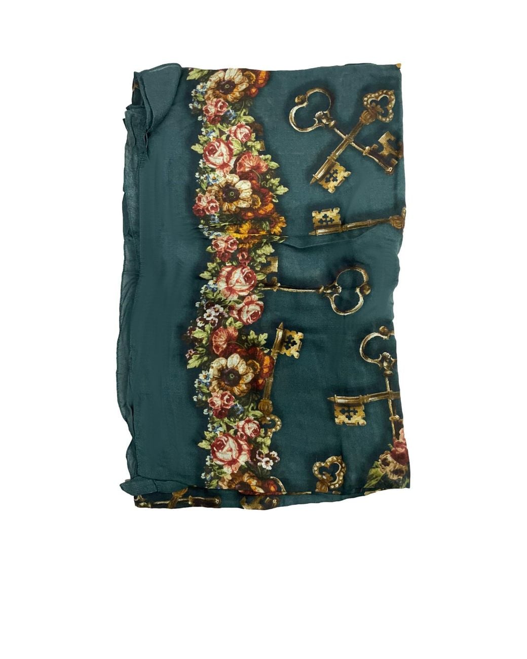 Dolce & Gabbana Green Key Pattern Scarf for men