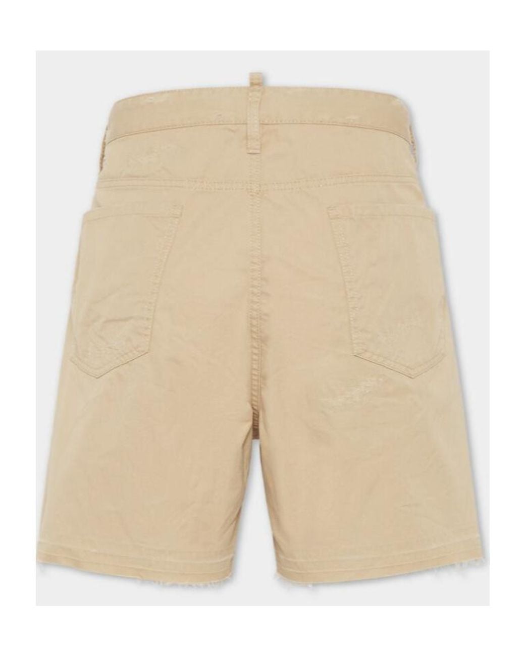 DSquared² Natural Stitched Cotton Shorts for men