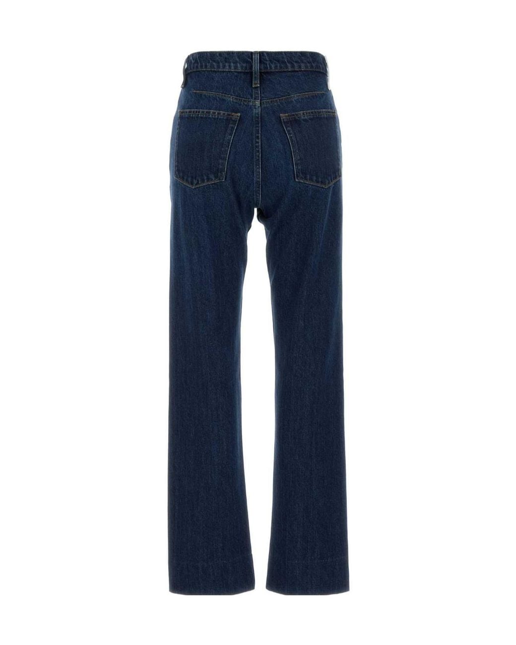 Jil Sander Blue Treated Straight-Leg Jeans