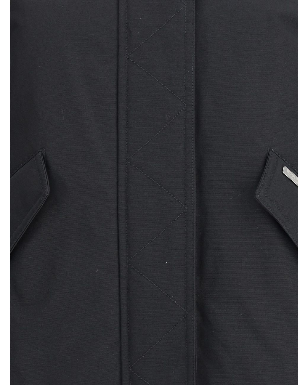 Woolrich Black Long-Sleeved Hooded Parka
