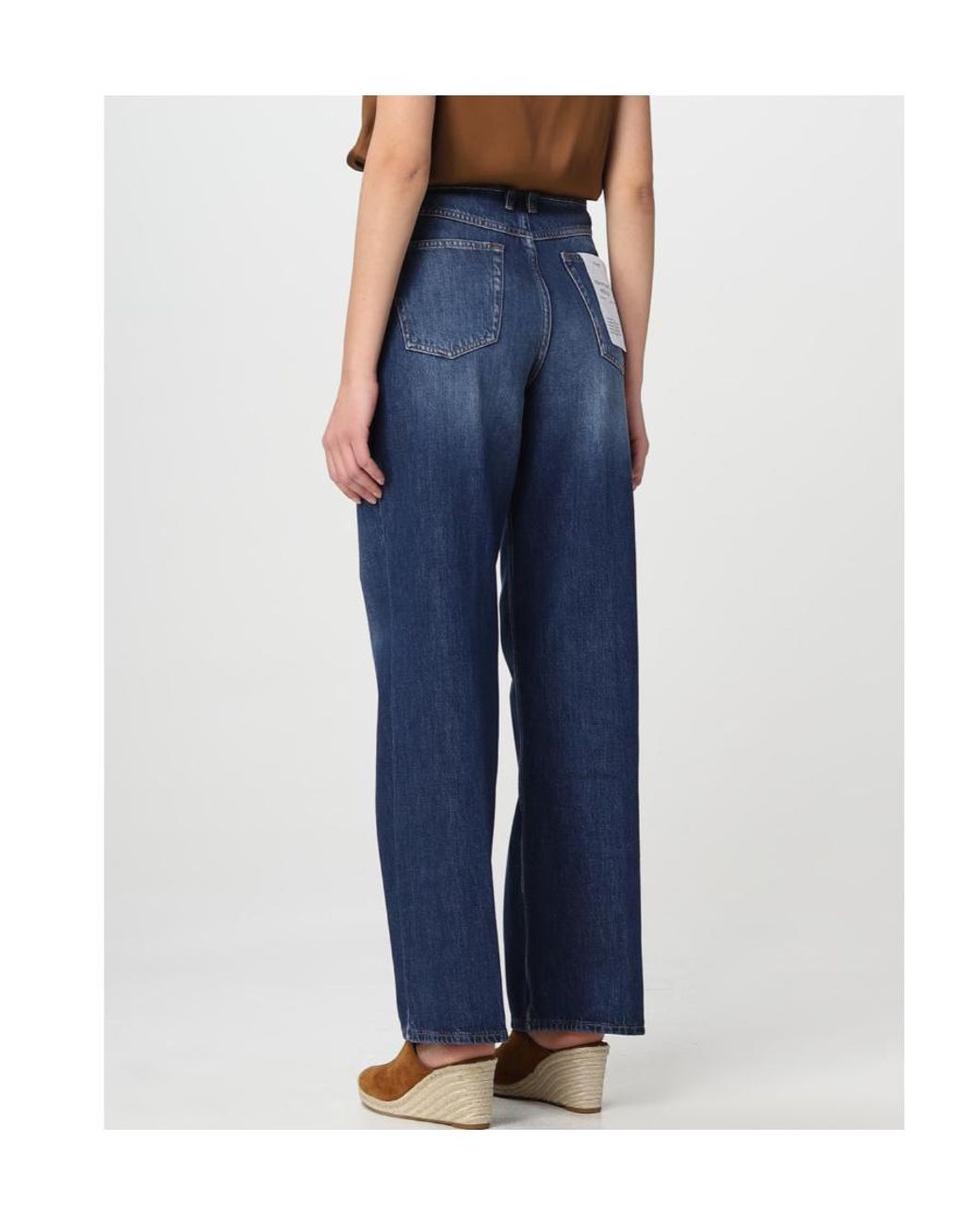 FRAME Blue High-Waist Wide-Leg Jeans