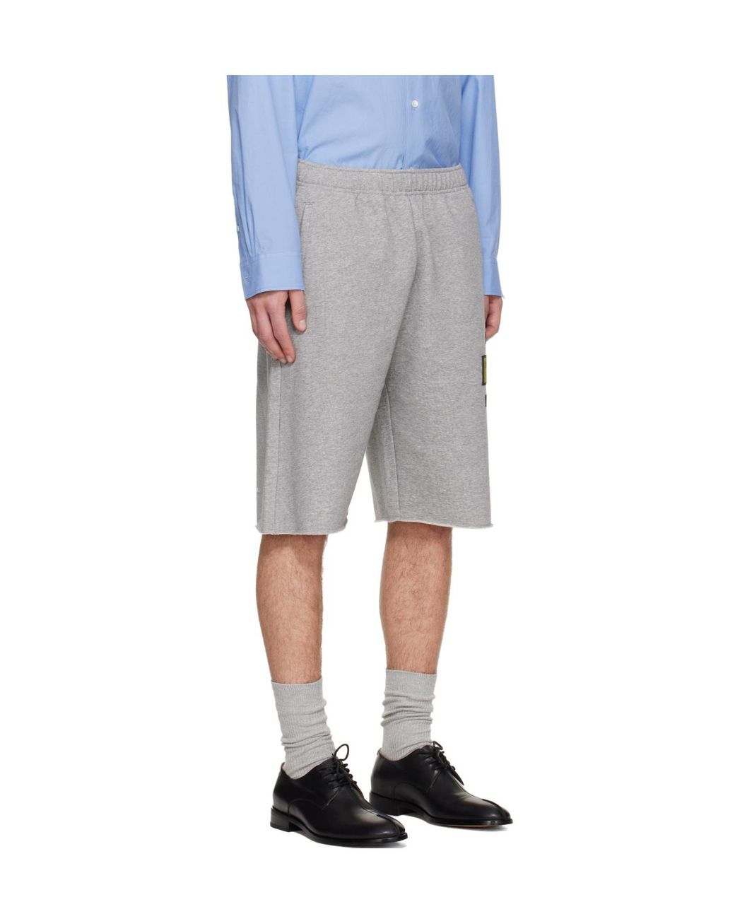 MM6 by Maison Margiela Gray Patch Drawstring Shorts for men