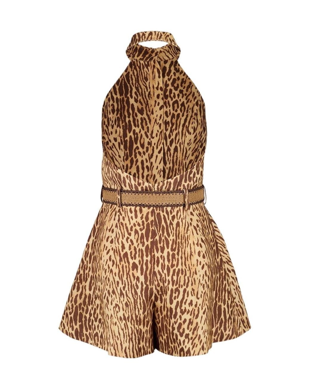 Zimmermann Natural Cascadian Halterneck Sleeveless Playsuit