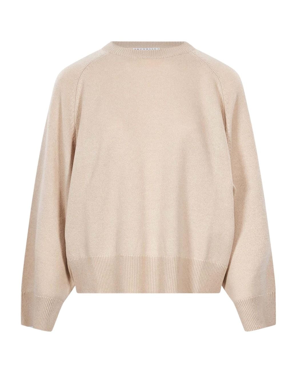 Brunello Cucinelli Natural Raglan-Sleeve Sweater