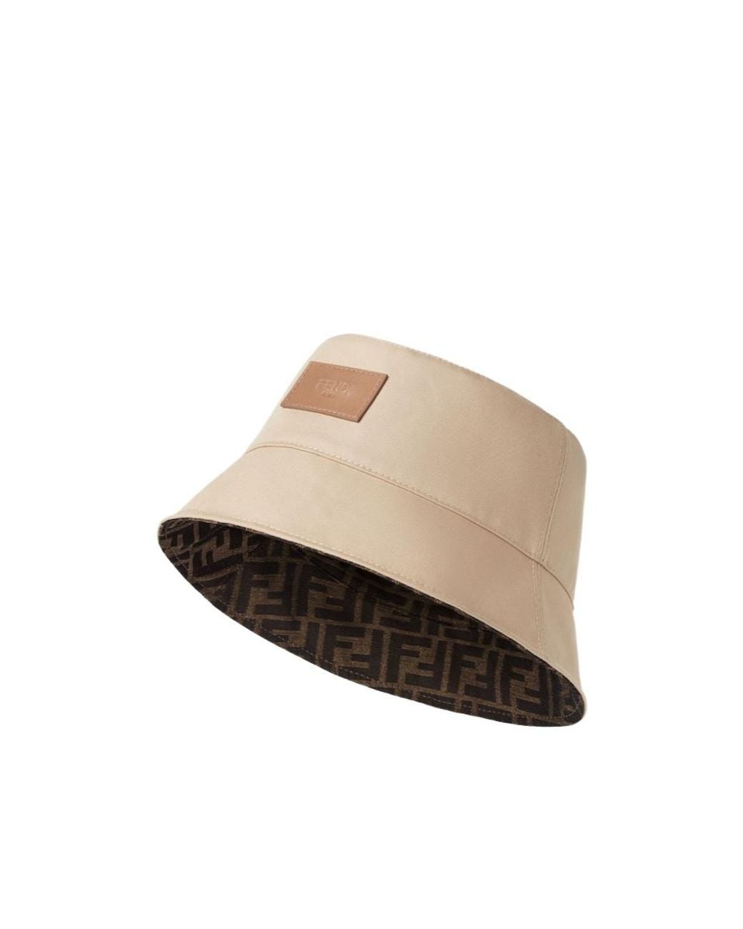 Fendi Natural Logo Patch Bucket Hat for men