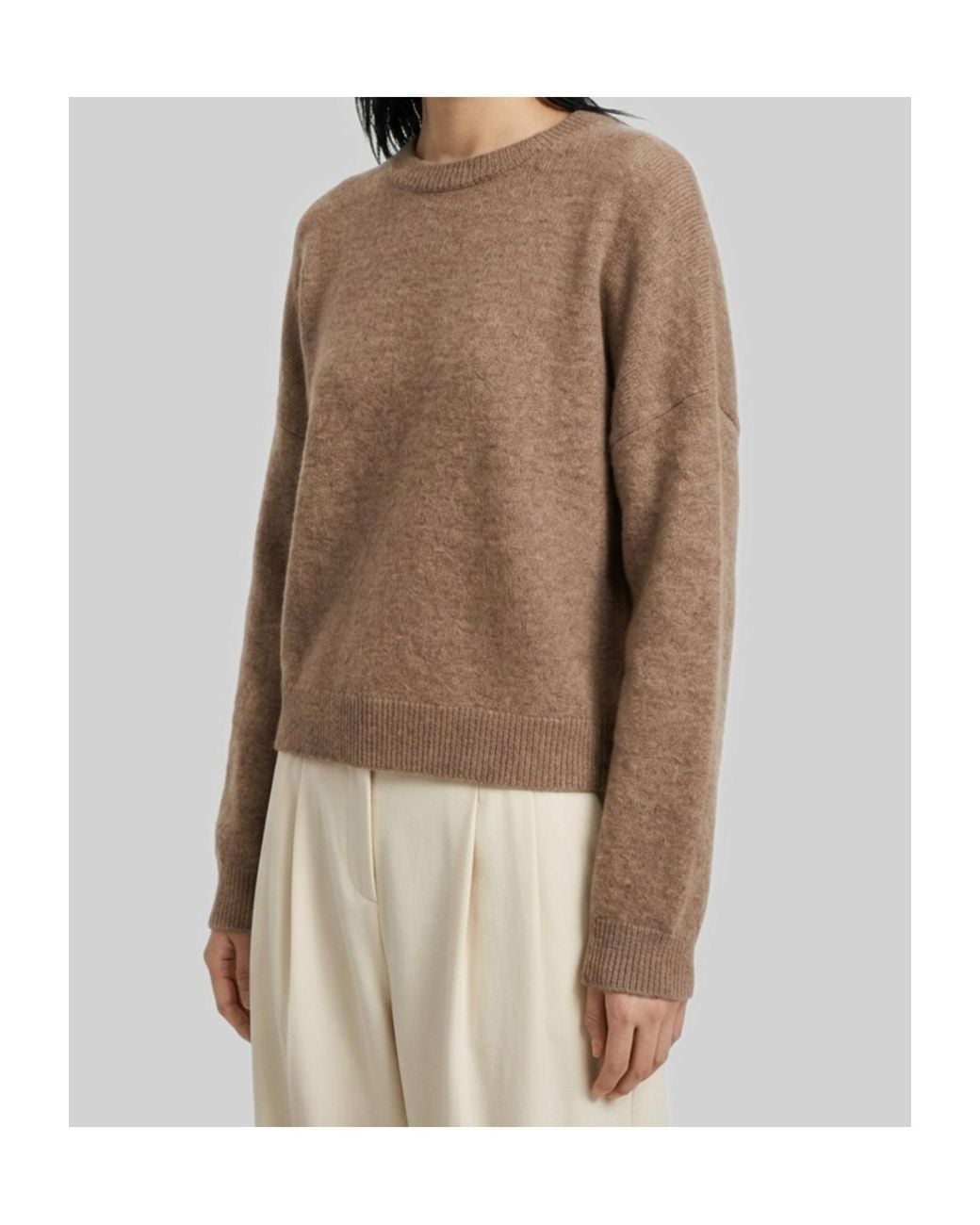 Loulou de Saison Natural Crew-Neck Long-Sleeve Sweater