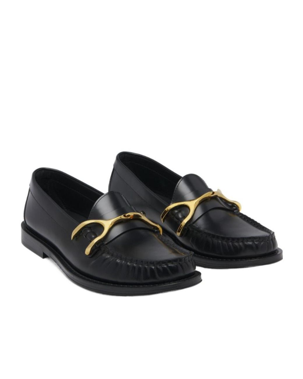 McQueen Black Wishbone Loafers Flat Shoes