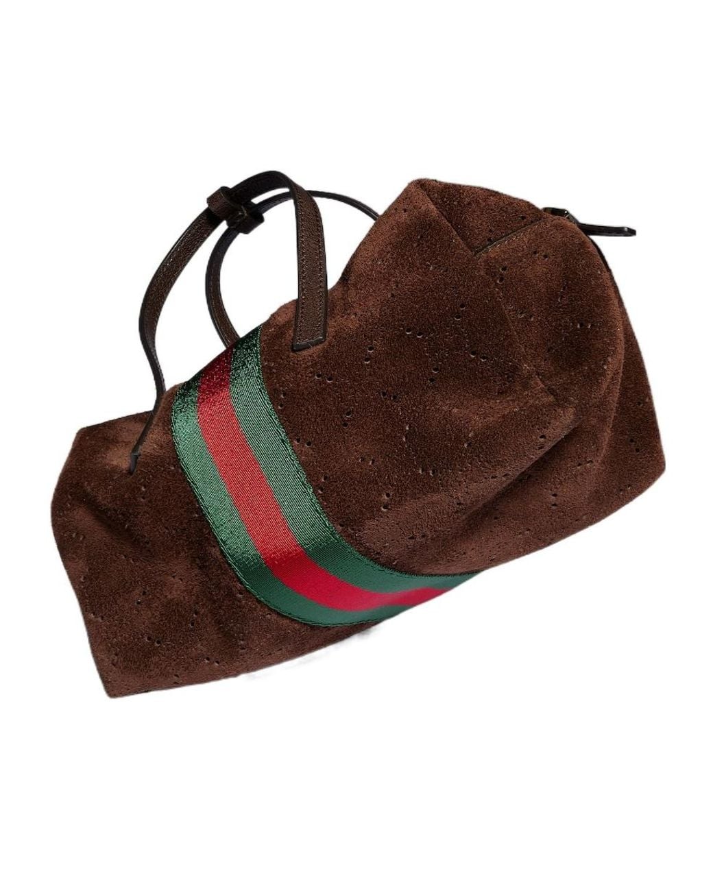 Gucci Brown Small Boston Bag With Web