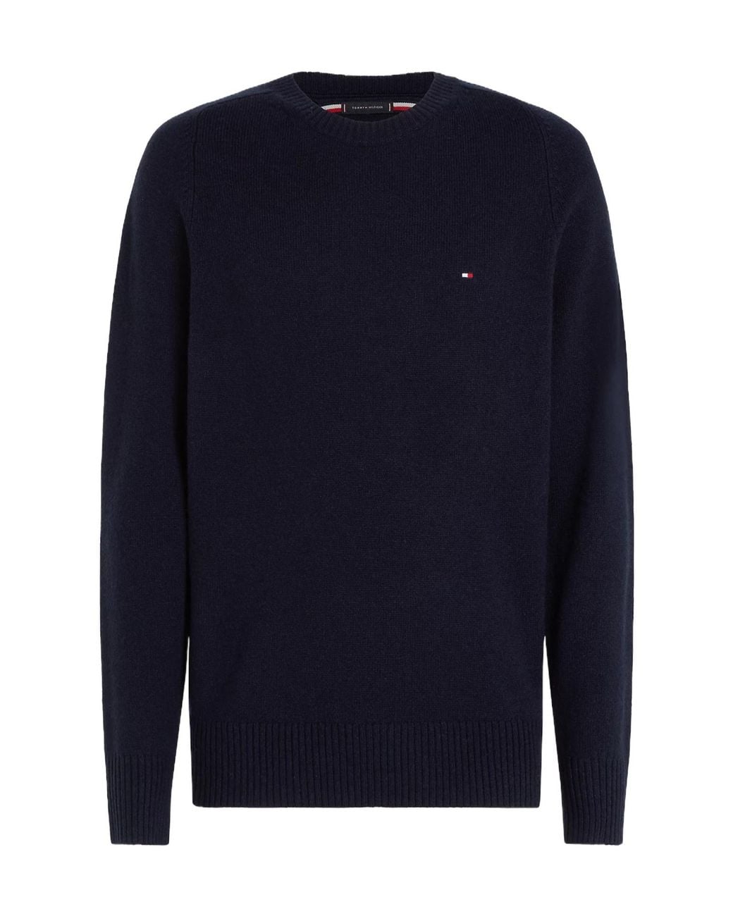 Tommy Hilfiger Blue Wool Crew-Neck Sweater for men