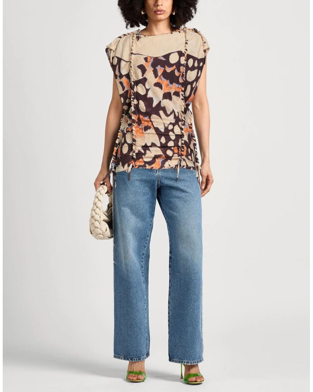 Isabel Marant White Colorful Short-Sleeved Top