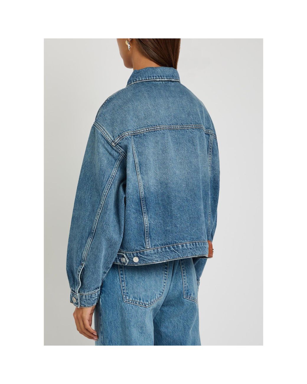 Anine Bing Blue Notched Collar Short Jacket