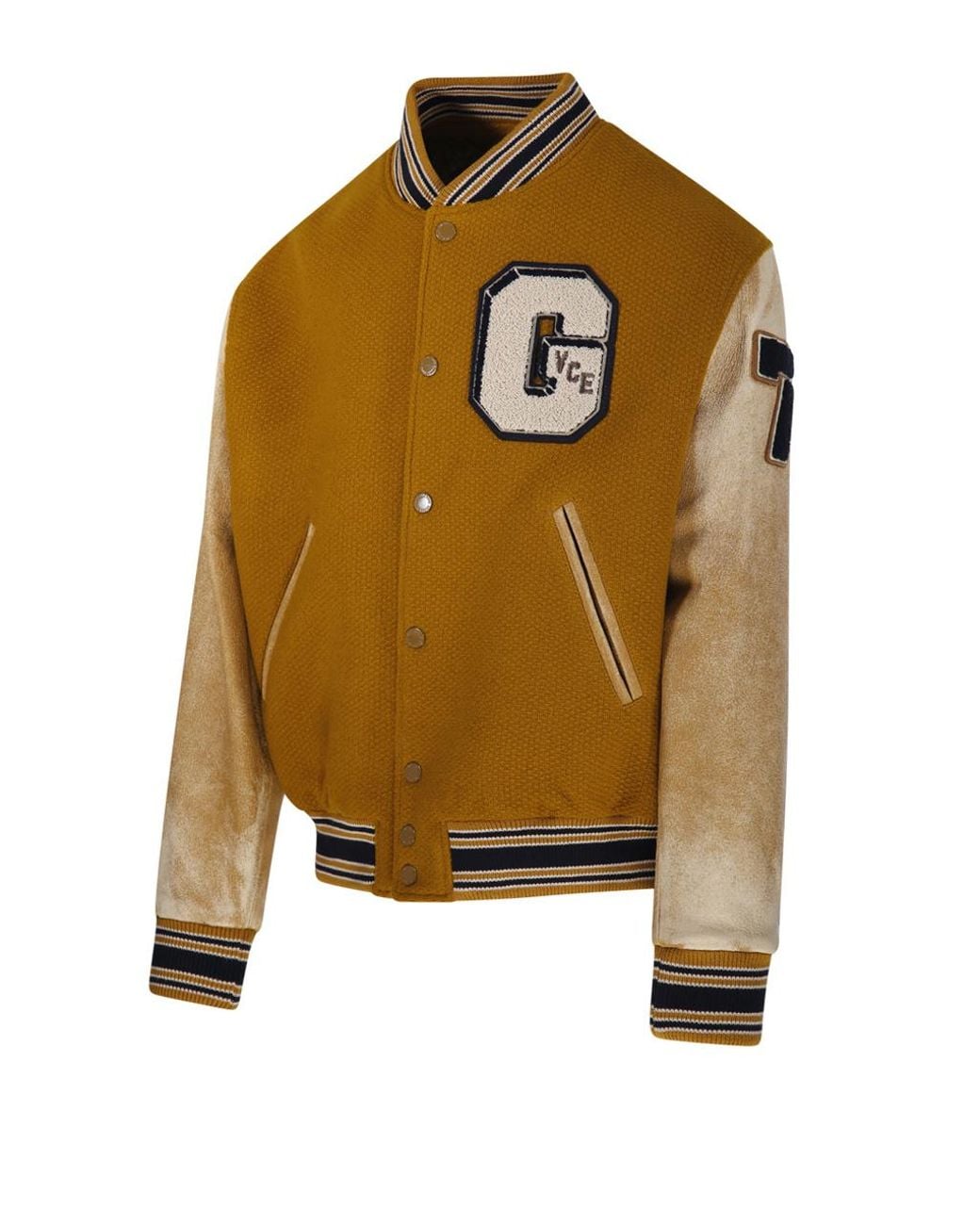 Golden Goose Deluxe Brand Brown Logo Patch Bomber Jacket for men