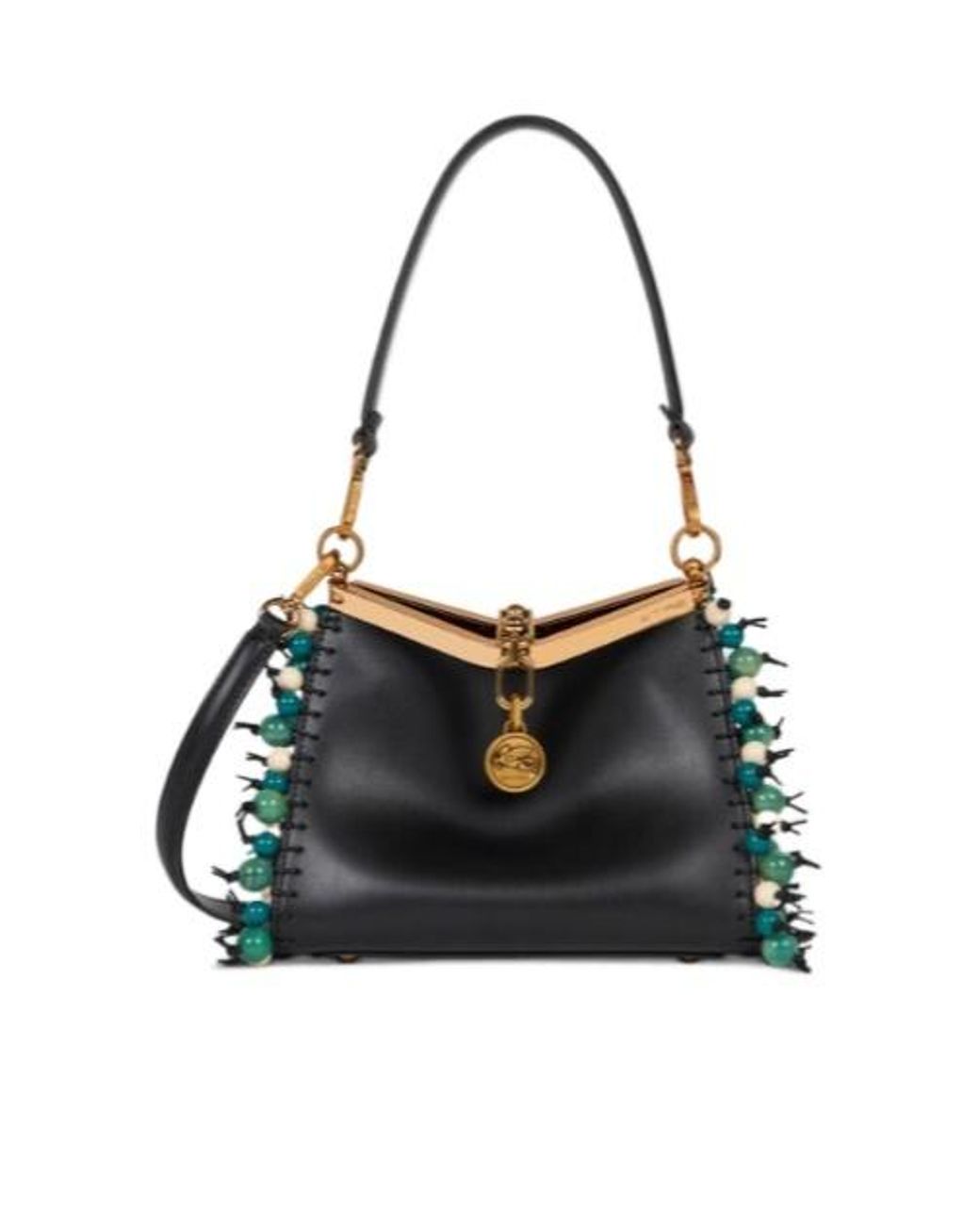 Etro Black Small Vela Bag With Marbles