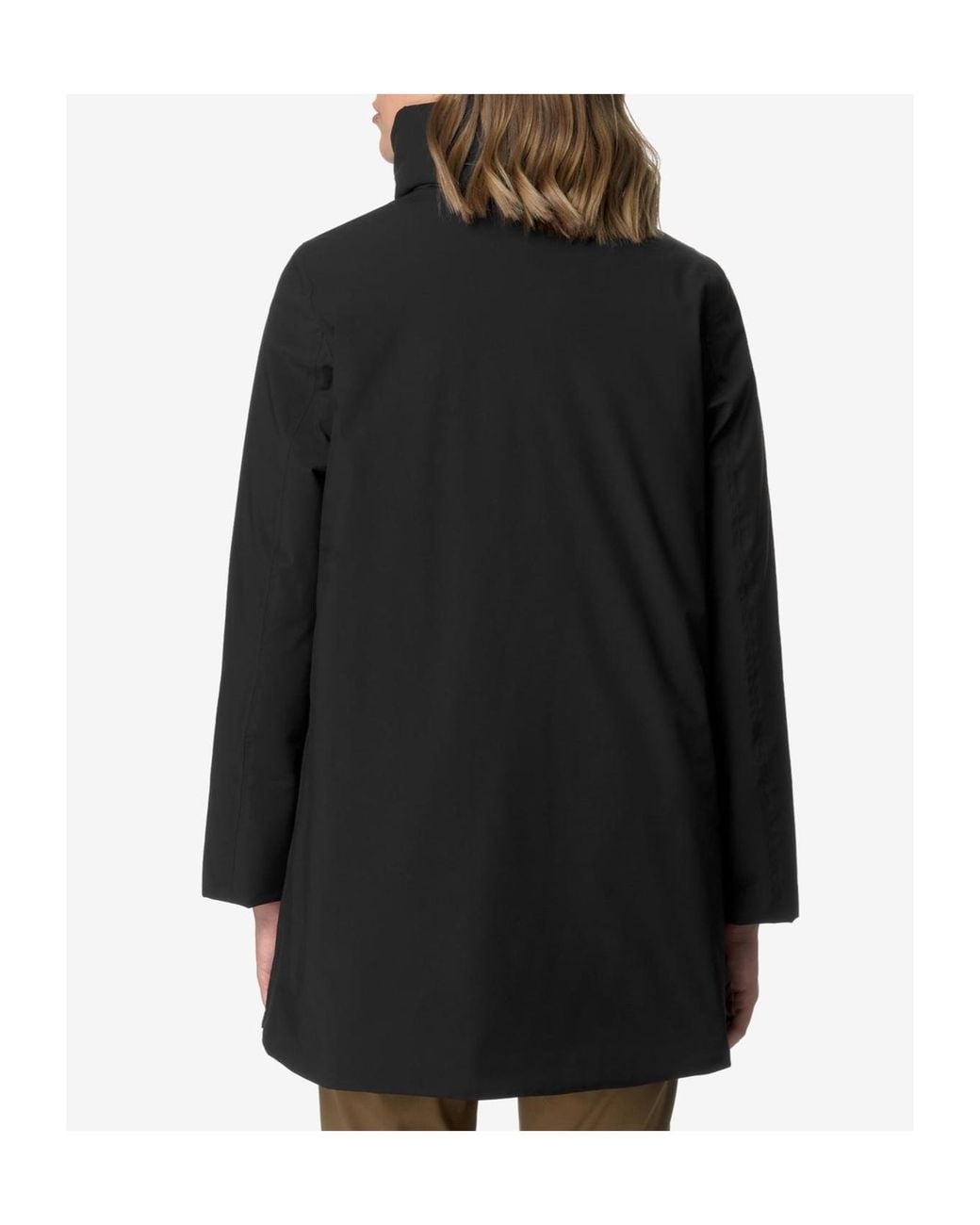 K-Way Black Hooded Padded Coat