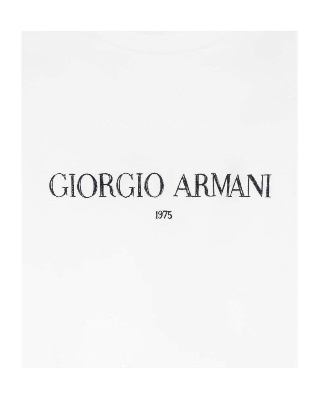 Giorgio Armani White Logo Printed Crewneck T-Shirt for men