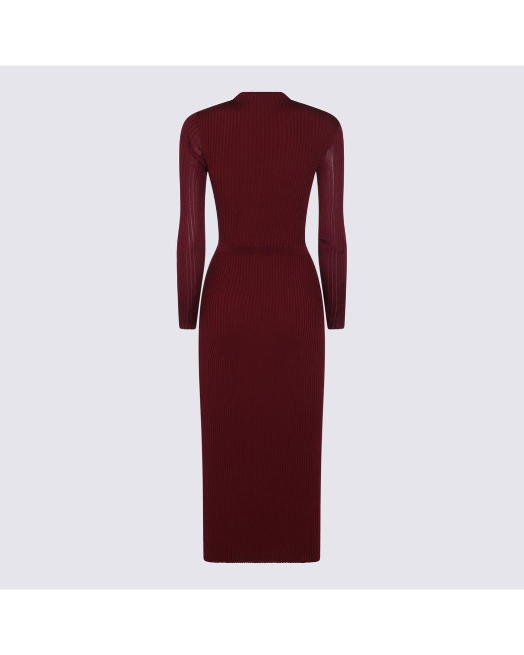Self-Portrait Red Cut-Out Detailed Knitted Midi Dress