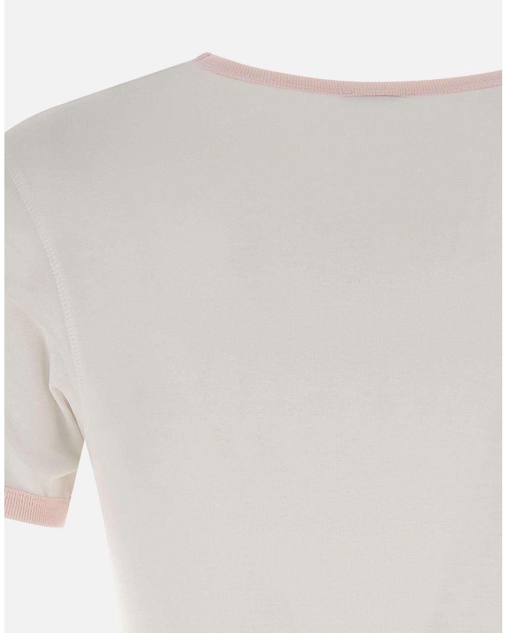 Casablanca White Mascot Ringer Short Sleeve T-Shirt