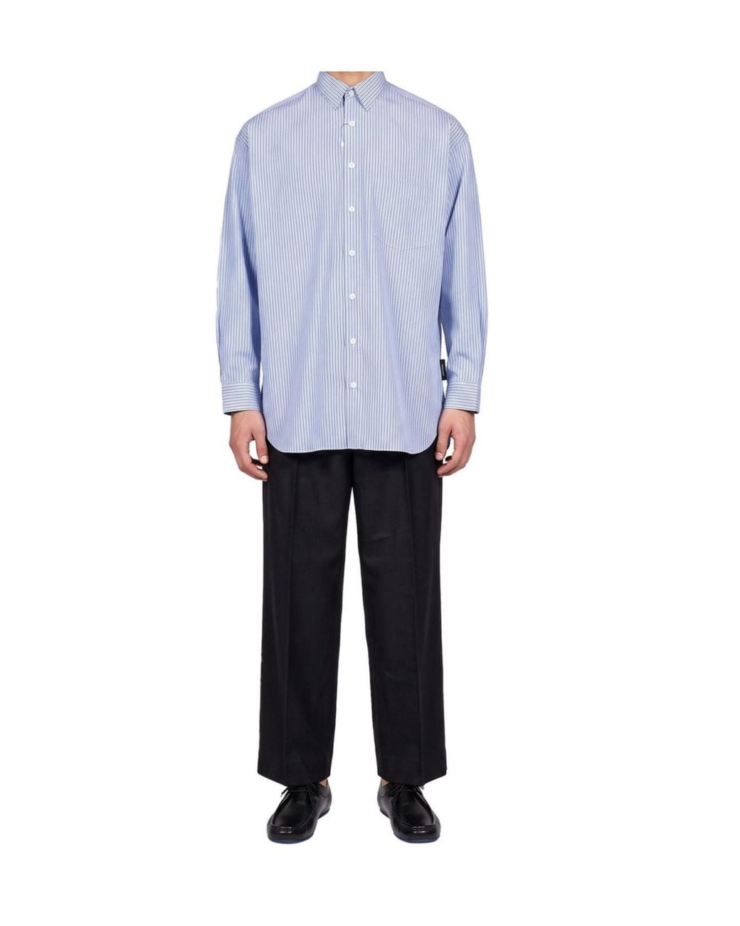 Comme des Garçons Blue Comme Des Garçons Homme Long-Sleeved Striped Shirt for men