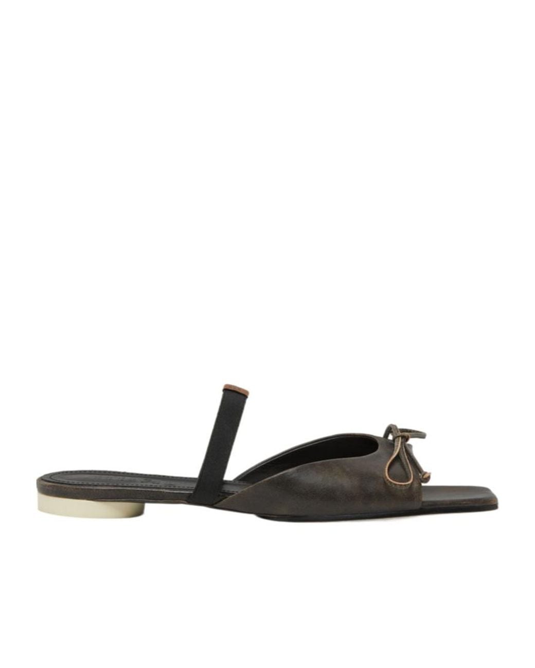 MM6 by Maison Margiela White Bow-Detailed Square Toe Sandals