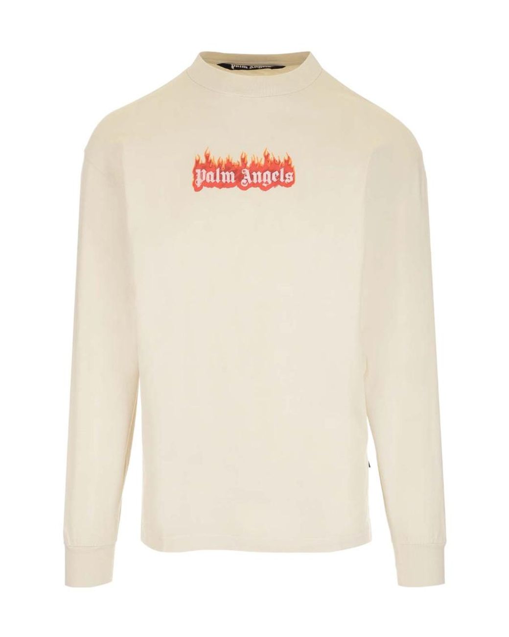 Palm Angels White Logo-Print Crew Neck Sweatshirt for men