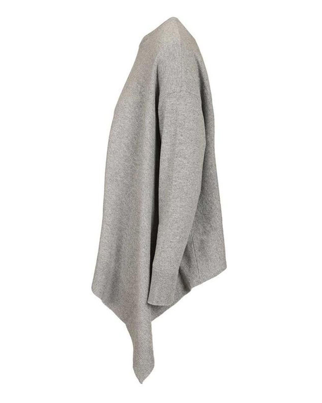 McQueen Gray Asymmetric Hem Crewneck Jumper
