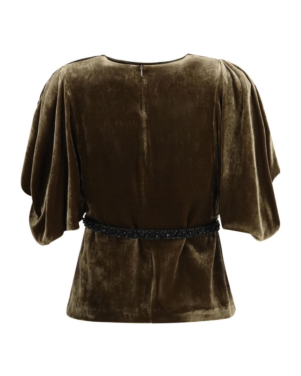 P.A.R.O.S.H. Green P.A.R.O..H. Belted Crewneck Top