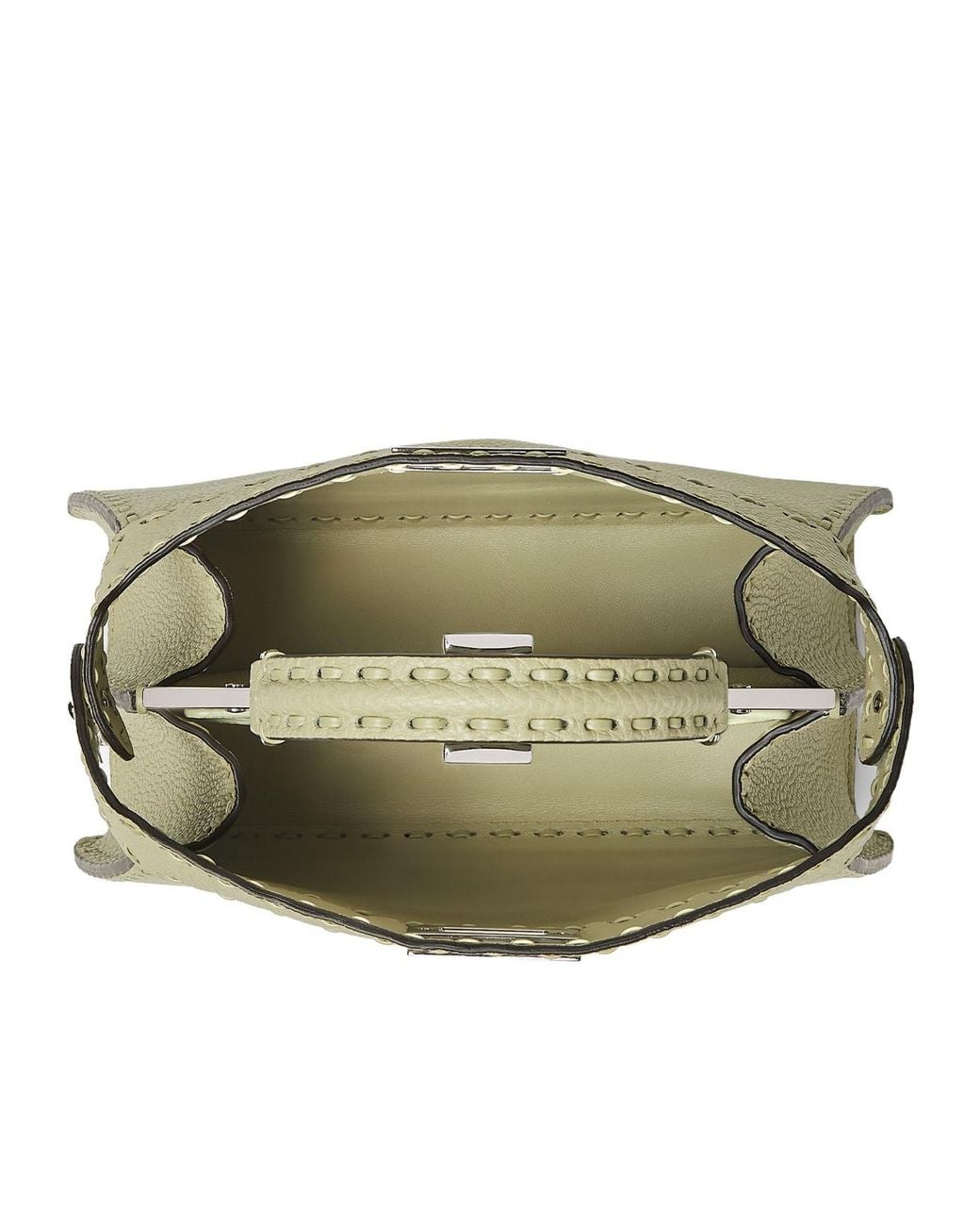 Fendi Metallic Sage Selleria Bag With 556 Hand-Sewn Topstitches