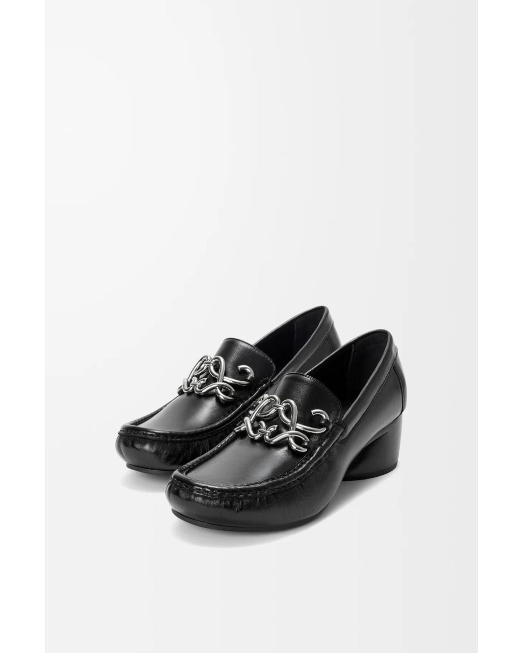 Loewe Black Oval Double L Loafer