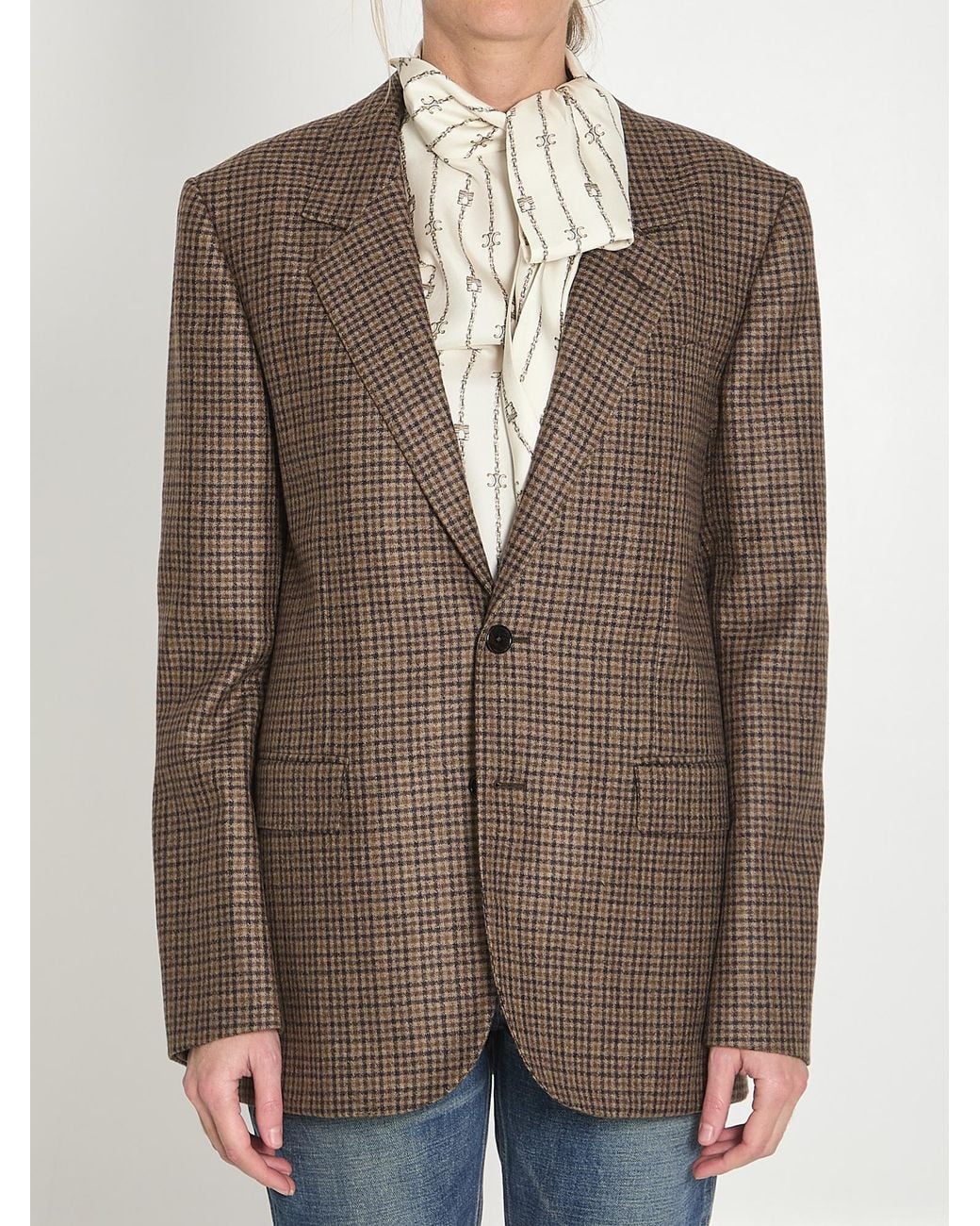 Céline Brown Long-Sleeved Suit Coat