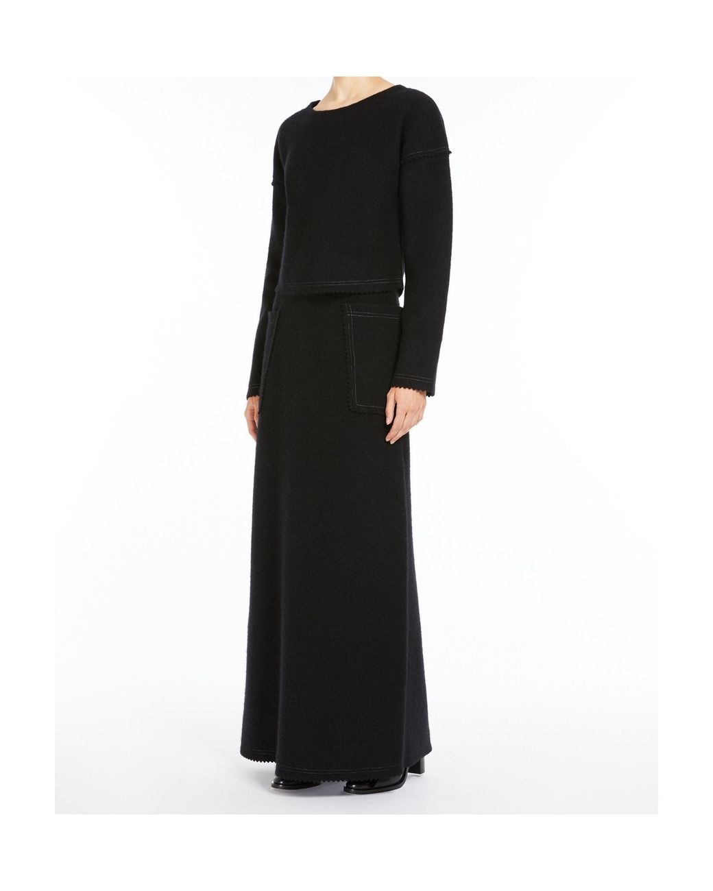 Max Mara Black Zip Detailed Crewneck Jumper