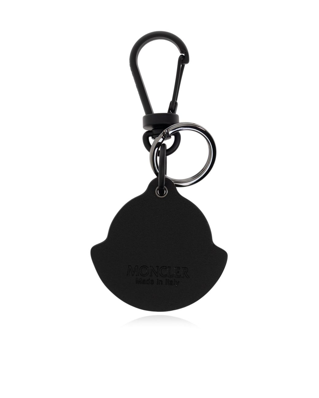Moncler Black Logo-Embossed Keyring for men