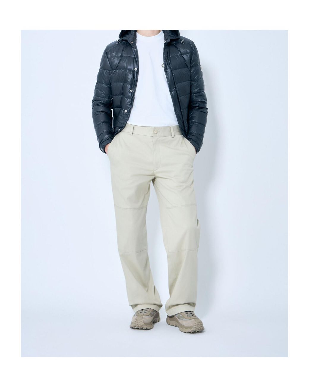Moncler Blue Gliere Logo Patch Padded Jacket for men