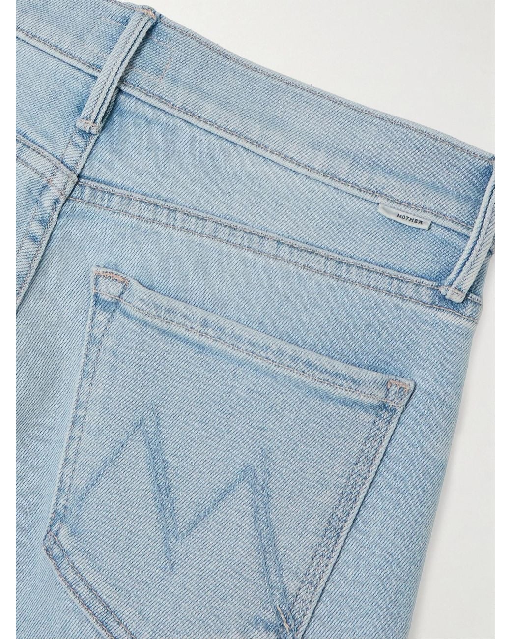 Mother Blue High-Rise Wide-Leg Jeans