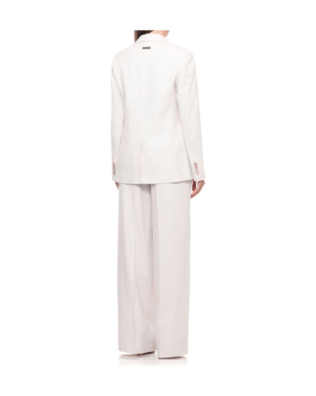 Peserico White Textured Single-Breasted Blazer