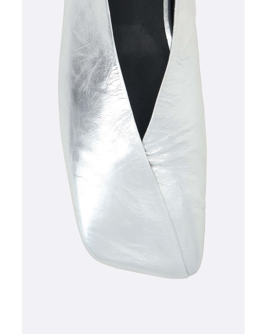 Jil Sander White Square Toe Ballerina Flat Shoes