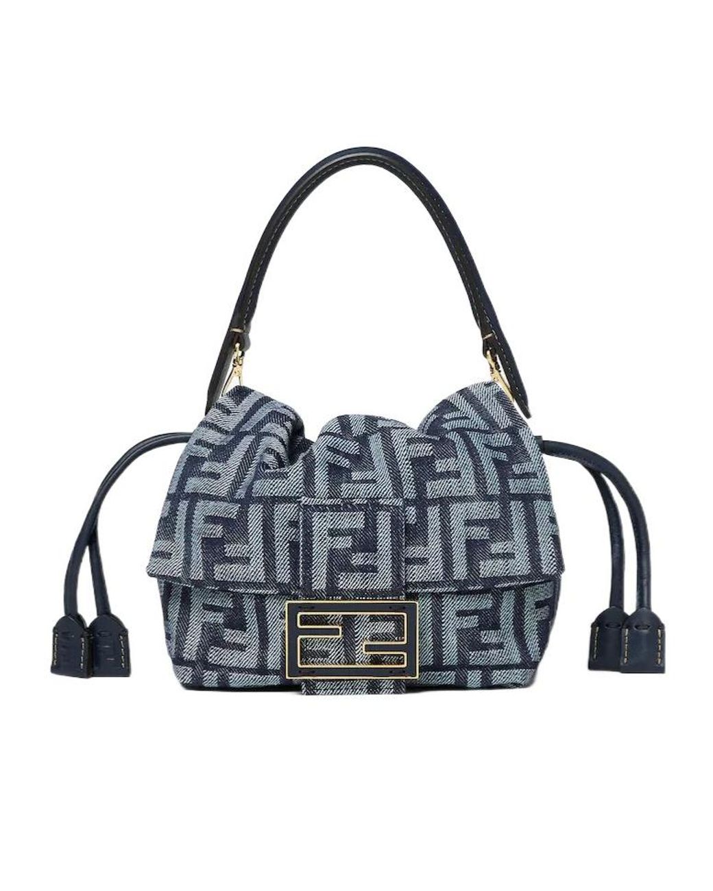 Fendi Blue Mamma Baguette Small Tote Bag