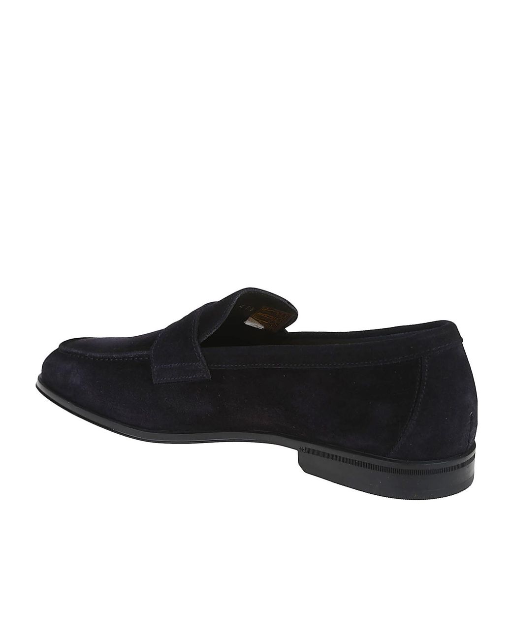Doucal's Black Round Toe Loafers for men