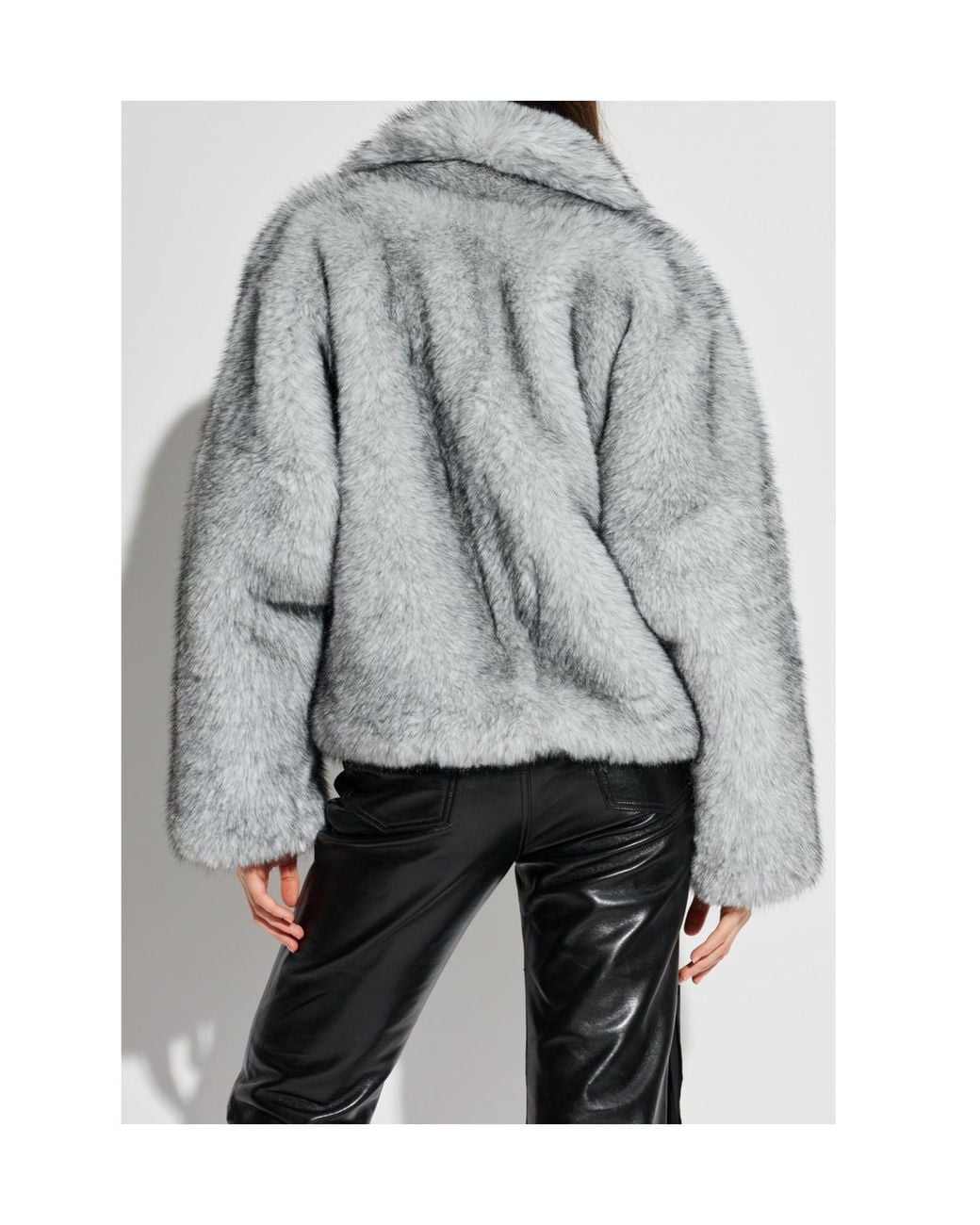 Stand Studio Gray India Faux Fur Jacket