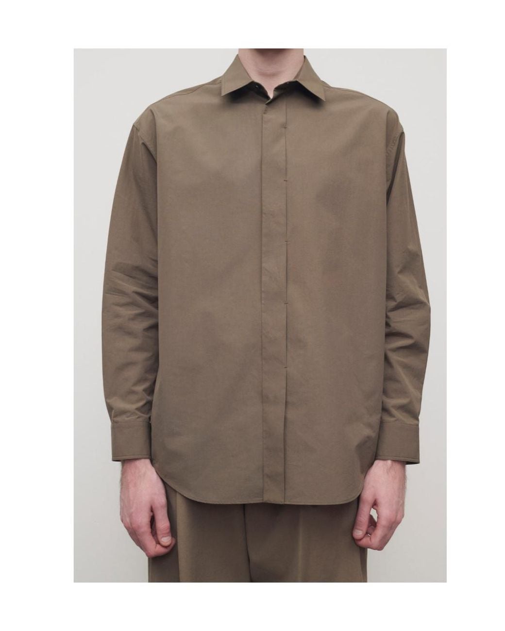 The Row Brown Nilo Poplin Shirt for men