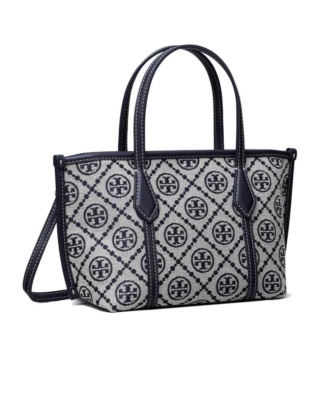 Tory Burch Black T Monogram Mini Perry Tote Bag