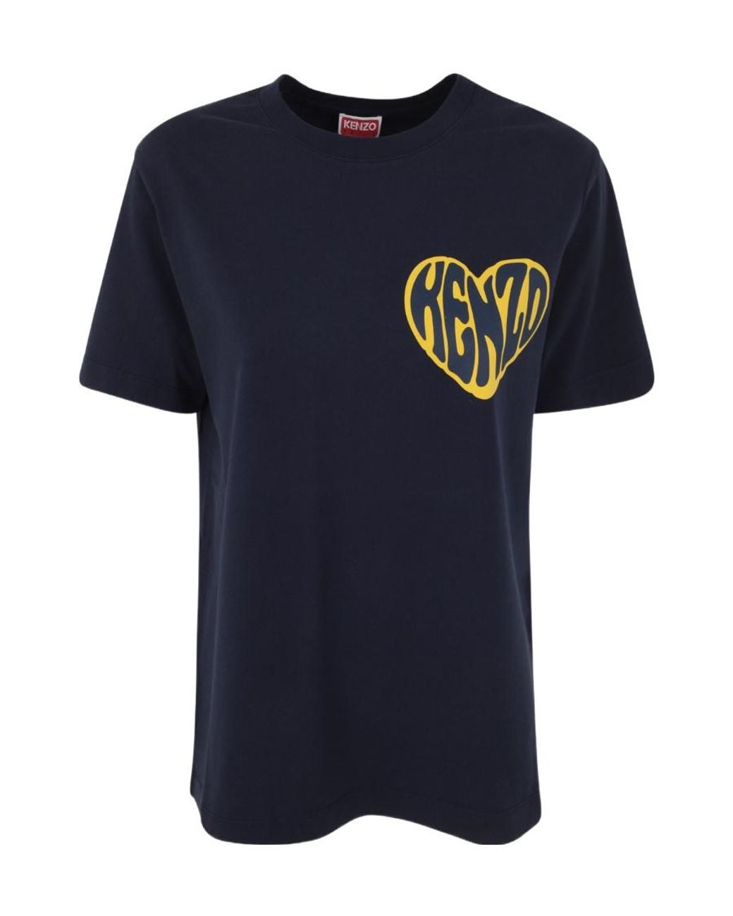 KENZO Blue Heart Printed Crewneck T-Shirt