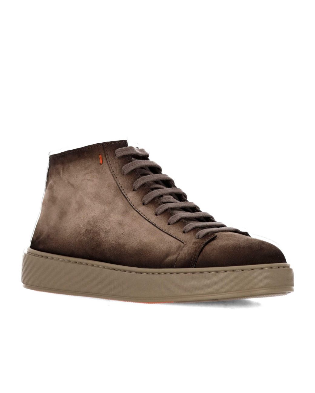 Santoni Brown Baskets Montantes En Cuir for men