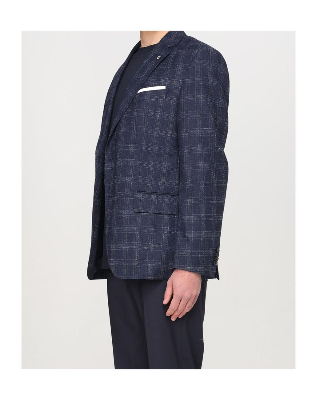 Boss Blue Checked Blazer for men
