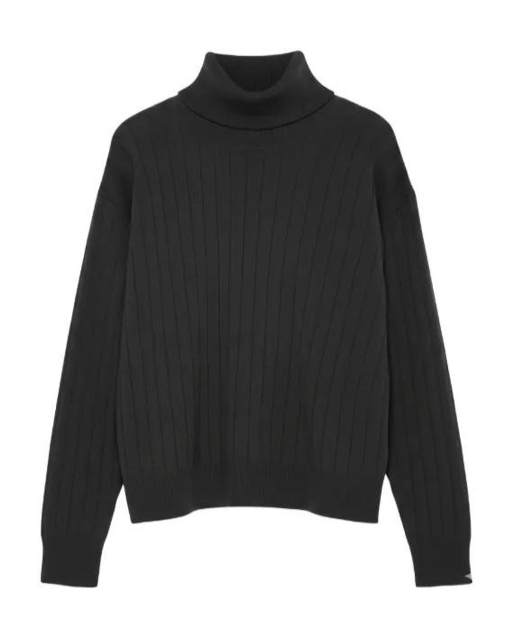 Eleventy Black Ribbed Turtleneck Knitwear