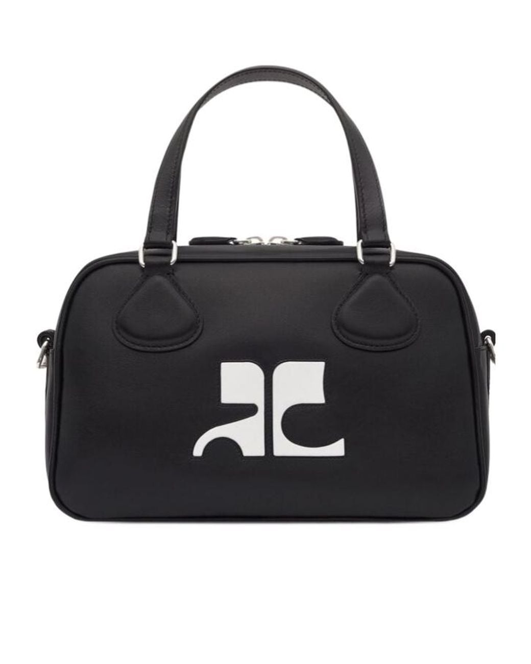 Courreges Black Logo Shoulder Bag