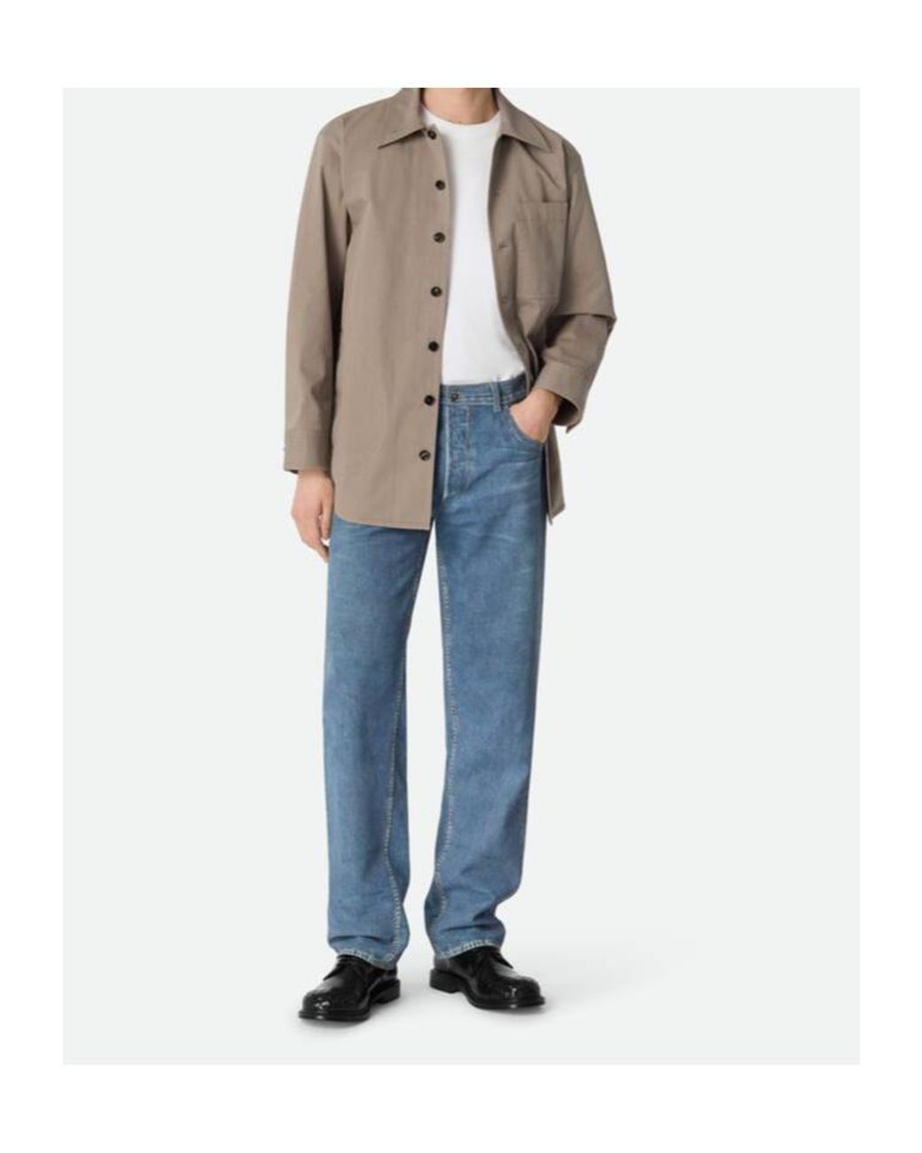 Bottega Veneta Natural Cotton Twill Overshirt for men