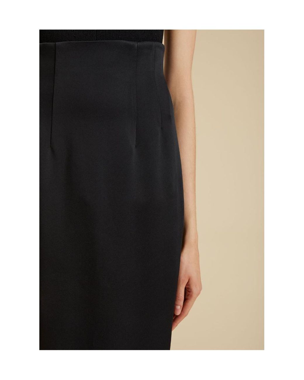 Khaite Black The Loxley High-Waisted Midi Skirt
