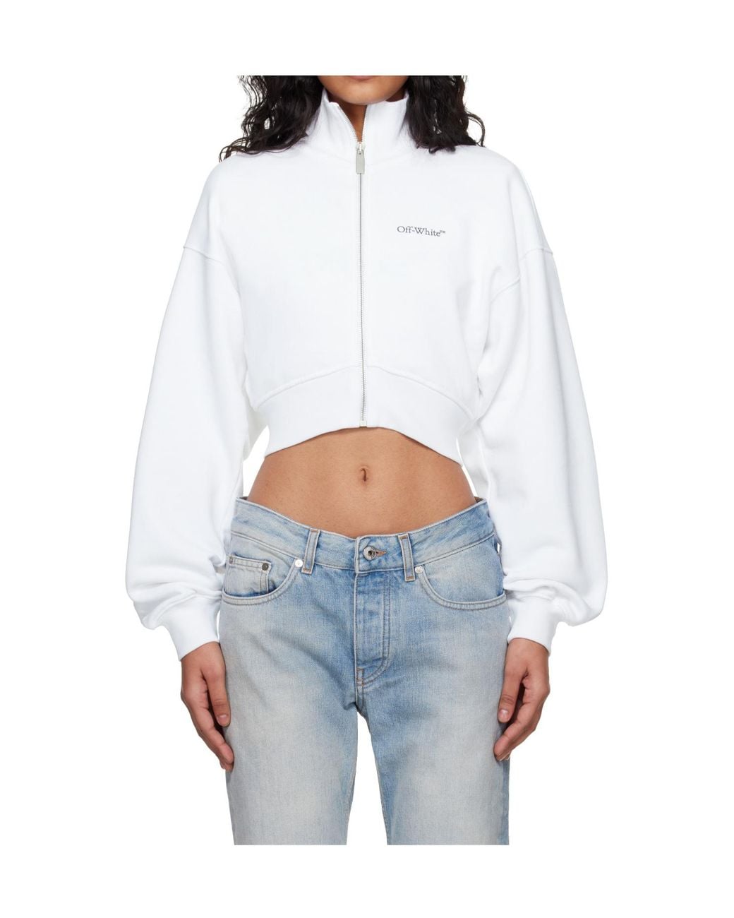 Off-White c/o Virgil Abloh White Arrow Glowing Flower Cropped Jacket